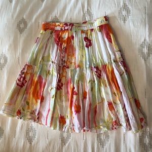 Colorful knee length skirt